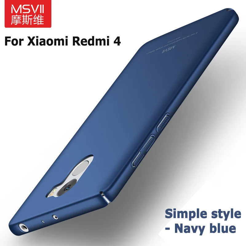 Simple navy blue Redmi 4 Pro Чехол Msvii Тонкие Матовые чехлы для Xiaomi Redmi 4 Pro Чехол Xaomi Жесткий PC чехол для Xiaomi Redmi4 4Pro чехол для телефона s - Цвет: Simple navy blue