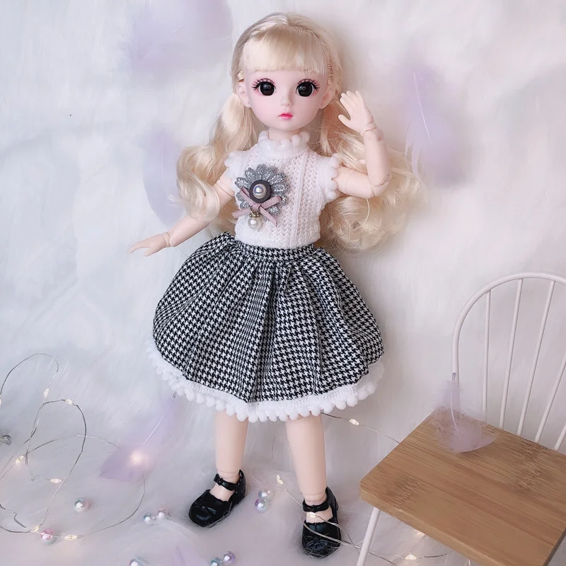 

New BJD Doll 1/6 30cm 22 joints Fashion Plastic Dolls Shoes Clothes Outfit Makeup Dress Up Baby Doll Toys for Girls Diy Gift