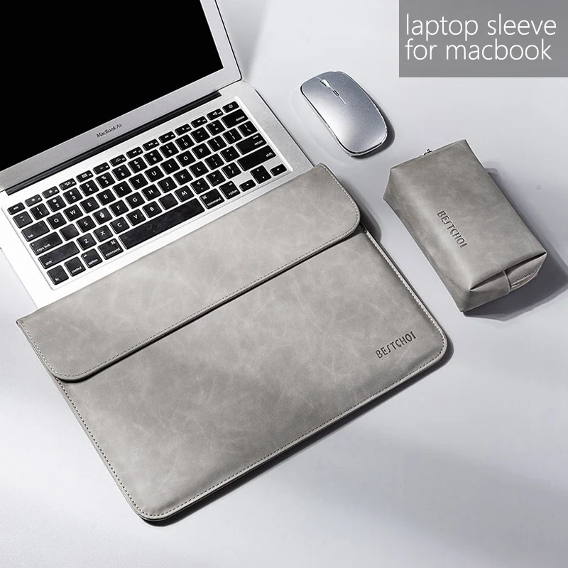 Laptophoes 14 дюймов чехол для ноутбука macbook air 13 12 15 6 из искусственной кожи|Сумки и