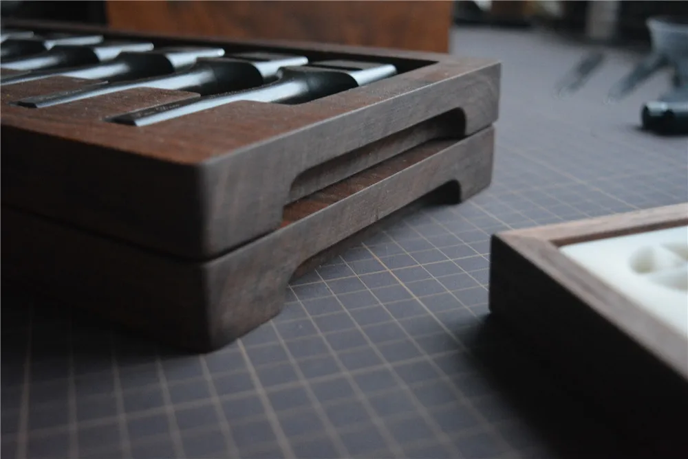 RCIDOS черный орех Коробка для хранения/лоток кожаной штамповки/строчки