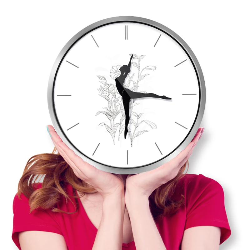

Living Room Wall Clock Hands Hanging Battery Modern Wall Clock Aesthetic Creative Designer Ballet Reloj De Pared Home Decor BZ50