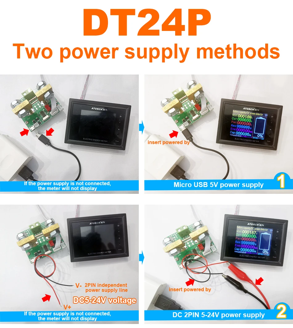 DT24P DC1000V/0~600A Digital Display DC Power Supply Voltmeter Ammeter Battery Capacity Tester Fuel Gauge Meter | Инструменты