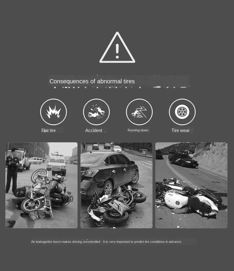 

infitary Motorcycle TPMS Tire Pressure Monitoring System time big Wireless LCD Display color shift for status Accurate 2 digital
