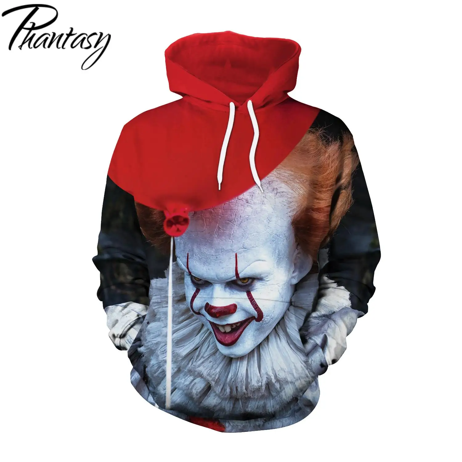 Толстовки Phantasy на Хэллоуин свитшоты с принтом клоуна куртки красочный пуловер