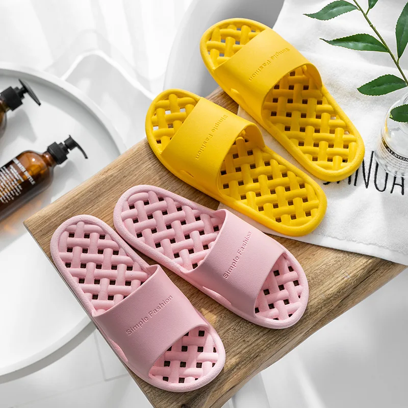 

Fashion Bathroom Slippers Home Indoor Non-slip Unisex Solid Soft Bottom Slipper Sandals Women and Men Slippers Flat Shoes