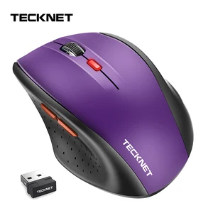 TeckNet Классическая беспроводная мышь 2,4 ГГц портативный оптический USB нано приемник мыши компьютер ПК 6 кнопок 2400 DPI 5 уровней регулировки