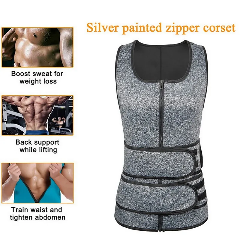 

Men Body Shaper Waist Trainer Sauna Suit Sweat Vest Slimming Underwear Weight Loss Shirt Fat Burner Workout Tank Tops Shapewear