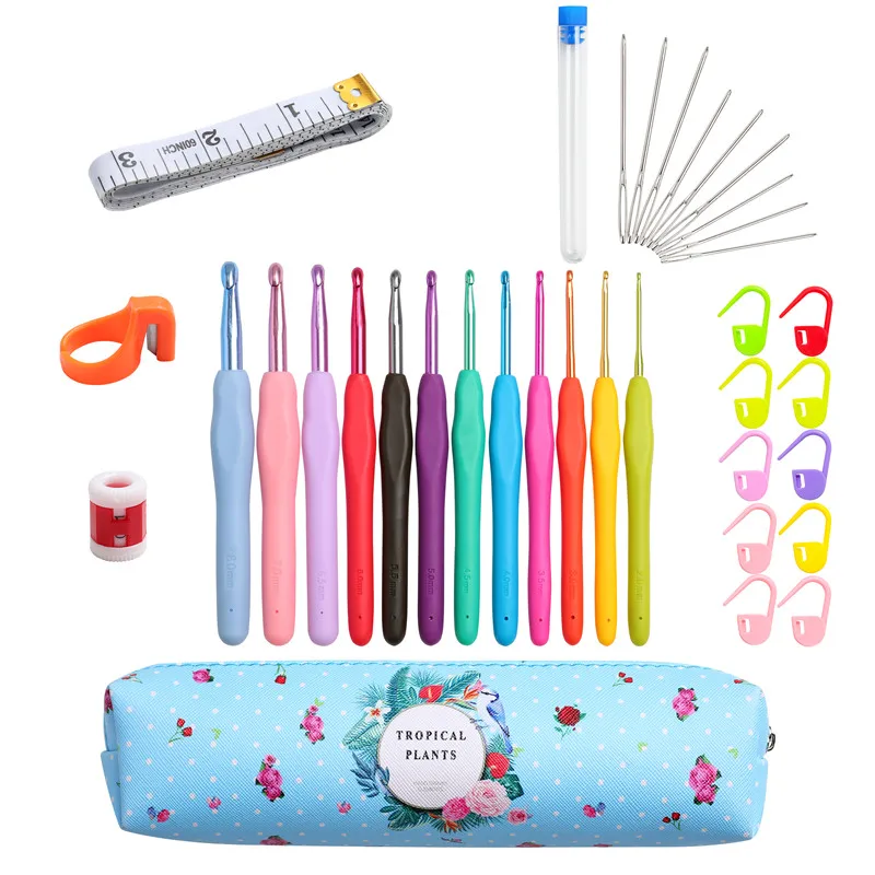 Домашняя вышивка набор вязания крючком игла для ручной вязки Набор Чехол все в