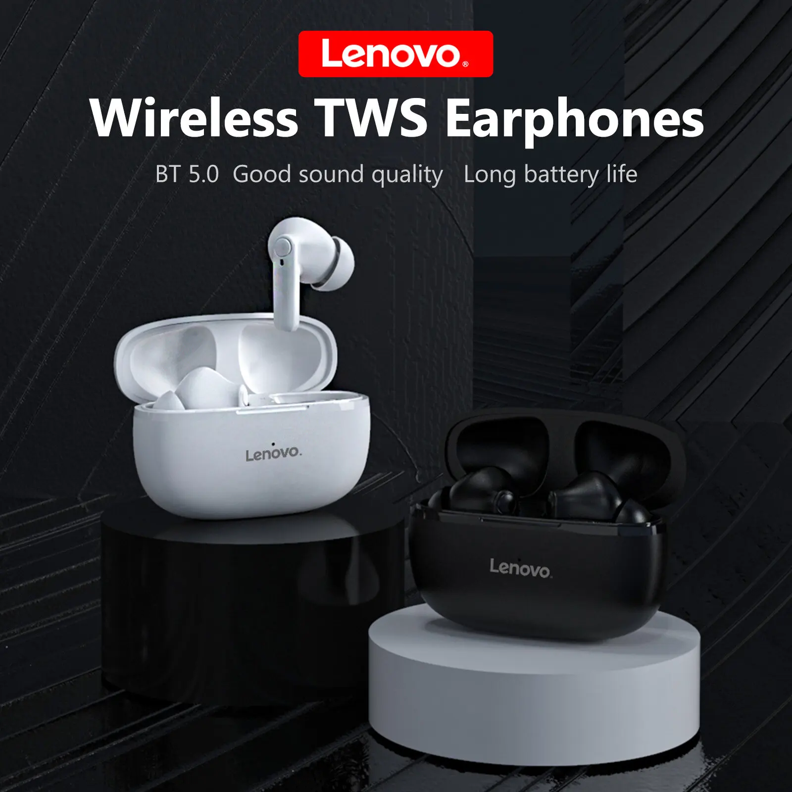 

Lenovo HT05 Wireless Headphones Noise Reduction Earphone Bluetooth 5.0 HiFi Stereo Low Game Latency HD Calls Sports Earbuds