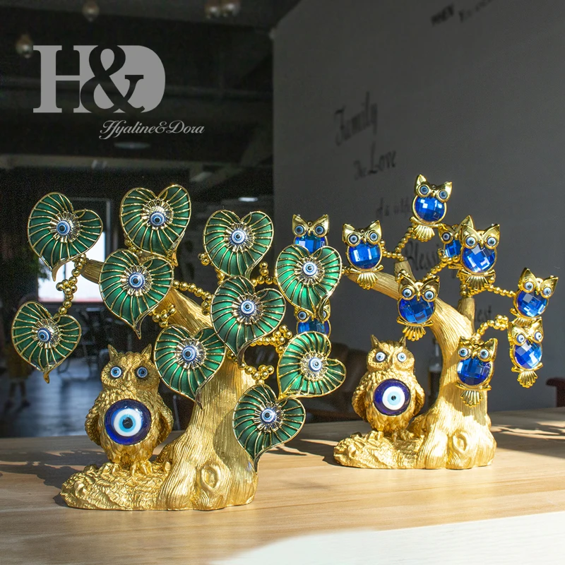 H& D Fengshui голубое сглаза дерево для защиты денег богатство достижения удачу Рождественский подарок домашний Декор Орнамент демонстрационная смола