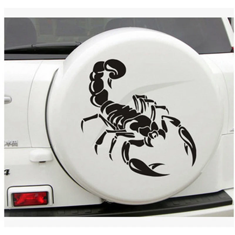 

28CM PET Black Car Stickers and Decals Scorpion Totem Reflective Personalized Car Body Bumper Hood Scratch Stickers