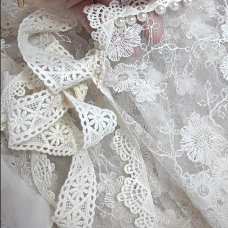 

Blouses Womens Lace Trendy Sweet Students Thin V-neck Simple Summer Ladies Korean Style Elegant All-match Casual Tops Aesthetic