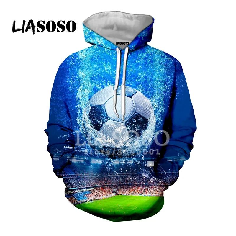 LIASOSO Футбол Регби повседневные 3D принт женские и мужские Толстовки с капюшоном