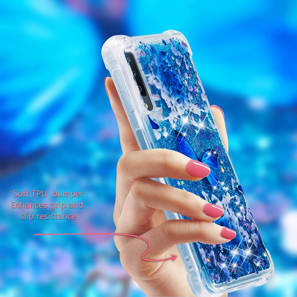 Блестками с блестками жидким песком чехол для samsung Galaxy A8 плюс A7 A6 A310 A510 A320 A520 A720 M20 M30 A10 A20 A30 крышка