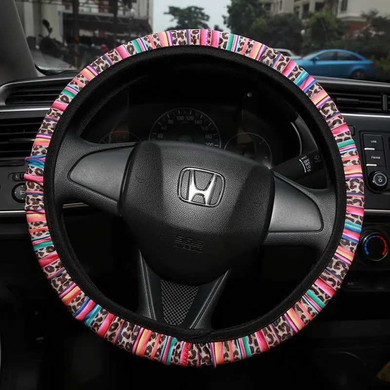 1 шт ПОДСОЛНУХ кактус Леопард неопреновый автомобильный чехол на руль против скольжения и поглощения пота Авто покрытие на руль