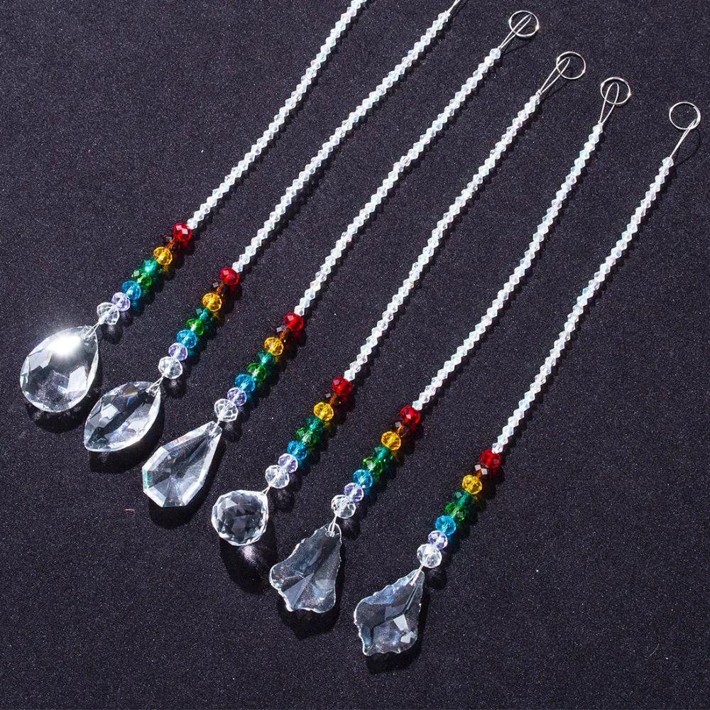H& D 6 шт. хрустальный шар призмы Suncatcher коллекция радуги чакра Круглый бисер кулон окно висячие орнамент домашний Свадебный декор