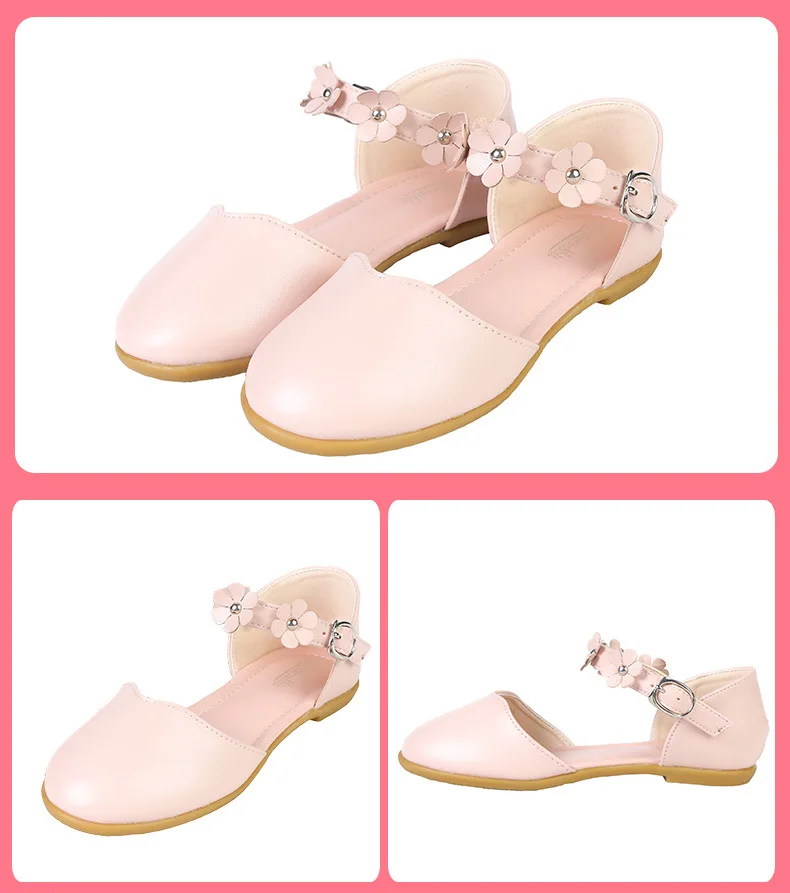 Летние сандалии для девочек Новинка Обувь принцессы Кожаные туфли с мягкой