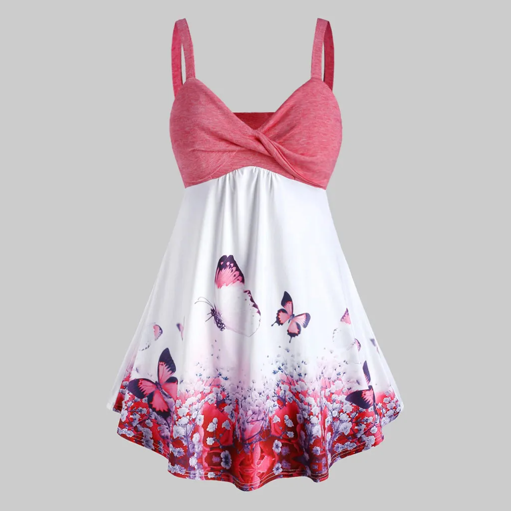 Жилет женский с V образным вырезом мягкая Свободная майка без рукавов принтом