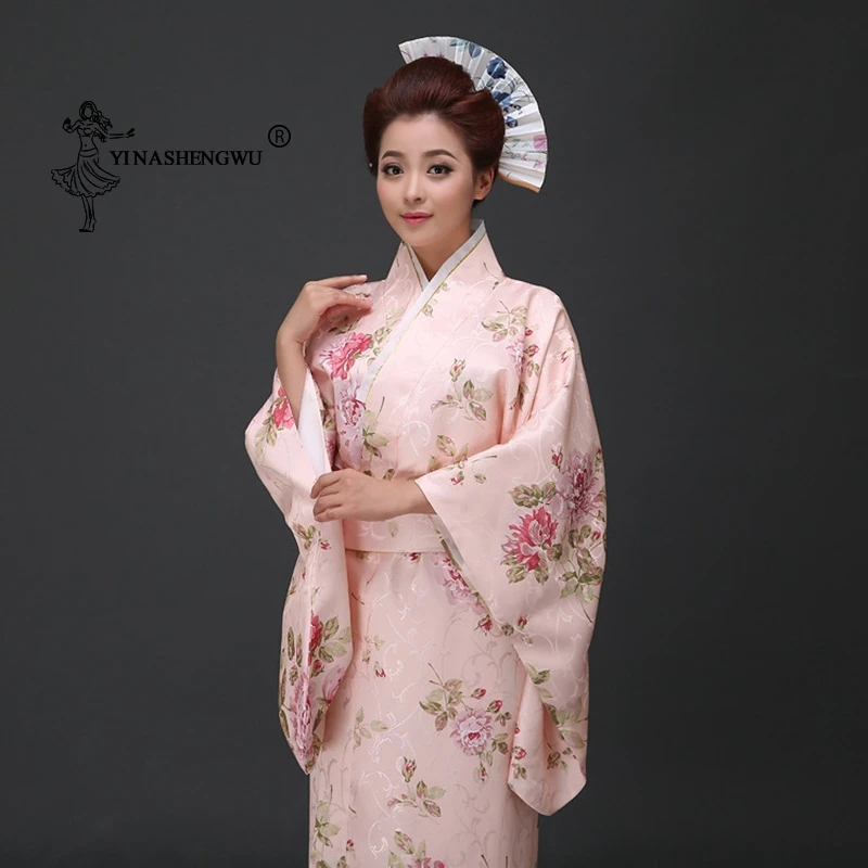 Кимоно женское длинное с традиционным цветочным принтом, японский женский сценический костюм, маскарадный костюм, азиатская одежда, пикант... от AliExpress RU&CIS NEW
