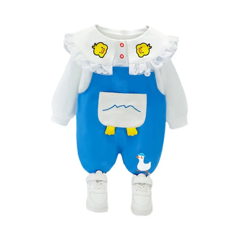 

New Fashion Autumn Baby Girl Clothes Children Cute Cotton Sport T-Shirt Overalls 2Pcs/Set Toddler Casual Costume Kids Tracksuits