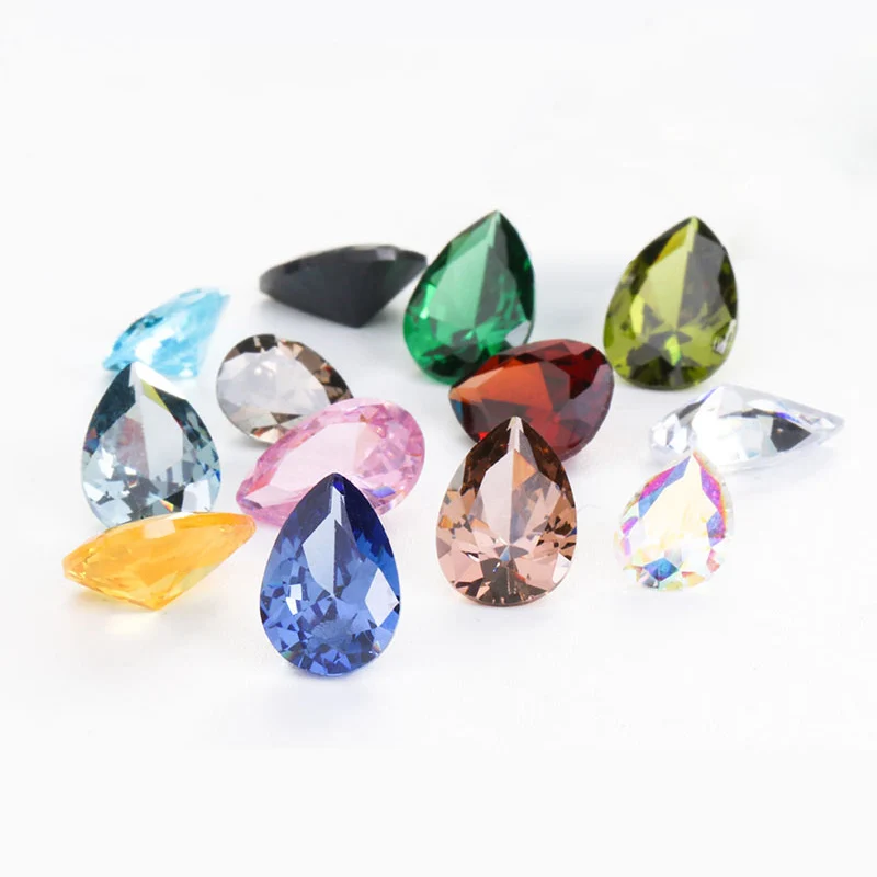 

6x8 7x10 10x14 мм заостренные Стразы с кубическим цирконием СТРАЗА под камень AB цветные украшения для ногтей циркониевые изготовление каменных ю...