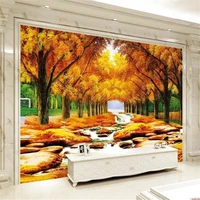 milofi customized large scale 3d wallpaper mural european golden landscape oil painting stone tv photo background wall