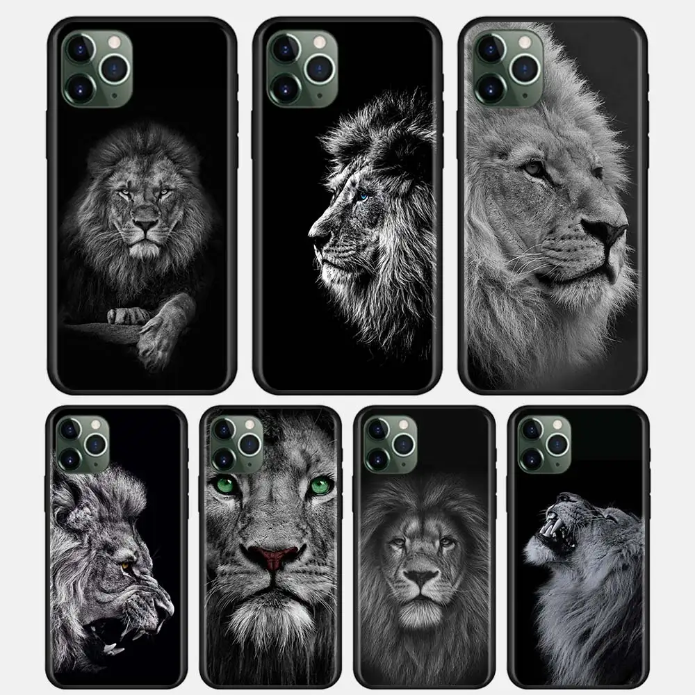 

Silicone Phone Case For iPhone 12 Mini 11 12 Pro X XS Max XR 7 8 6 6S Plus SE 2020 Soft Shell Cover Housing Coque Cool Lions