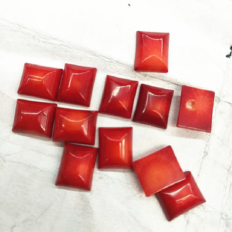 

4PCS Natural Red Coral Cabochons Rectange Shape NO Hole 8x10MM Loose Beads Accessories DIY JEWELRY FINDINGS WHOLESALE PRICE