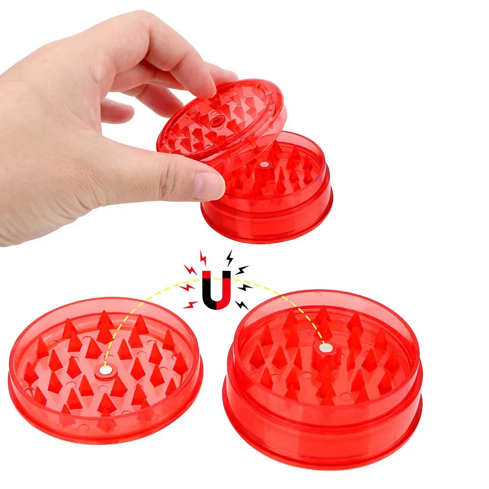 

Plastic Tobacco Grinder Hand Muller Moledor Grinder Herb Grinder Random 60MM 3 Layers Tobacco Spice Crusher