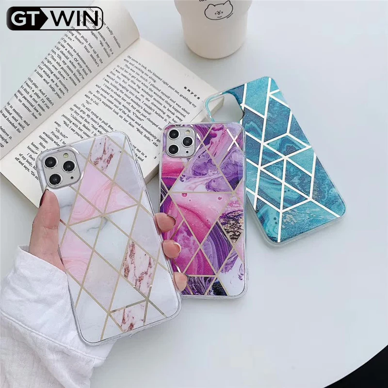 GTWIN чехол с мраморным покрытием для iPhone 11 Pro Max X XR Xs Роскошный телефона 6 6s 7 8 Plus