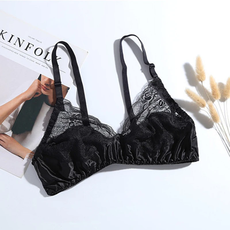 

Women's Cotton Underwear Sexy Pure Color Bra Fashion Smooth Push Up Brassiere Women's Rimless Underwear Female Sexy Lingerie