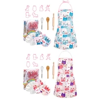 toys kids baking set cooking apron 13 piece children kitchen bake playset accessories for kids includes chef hat apron cupcake