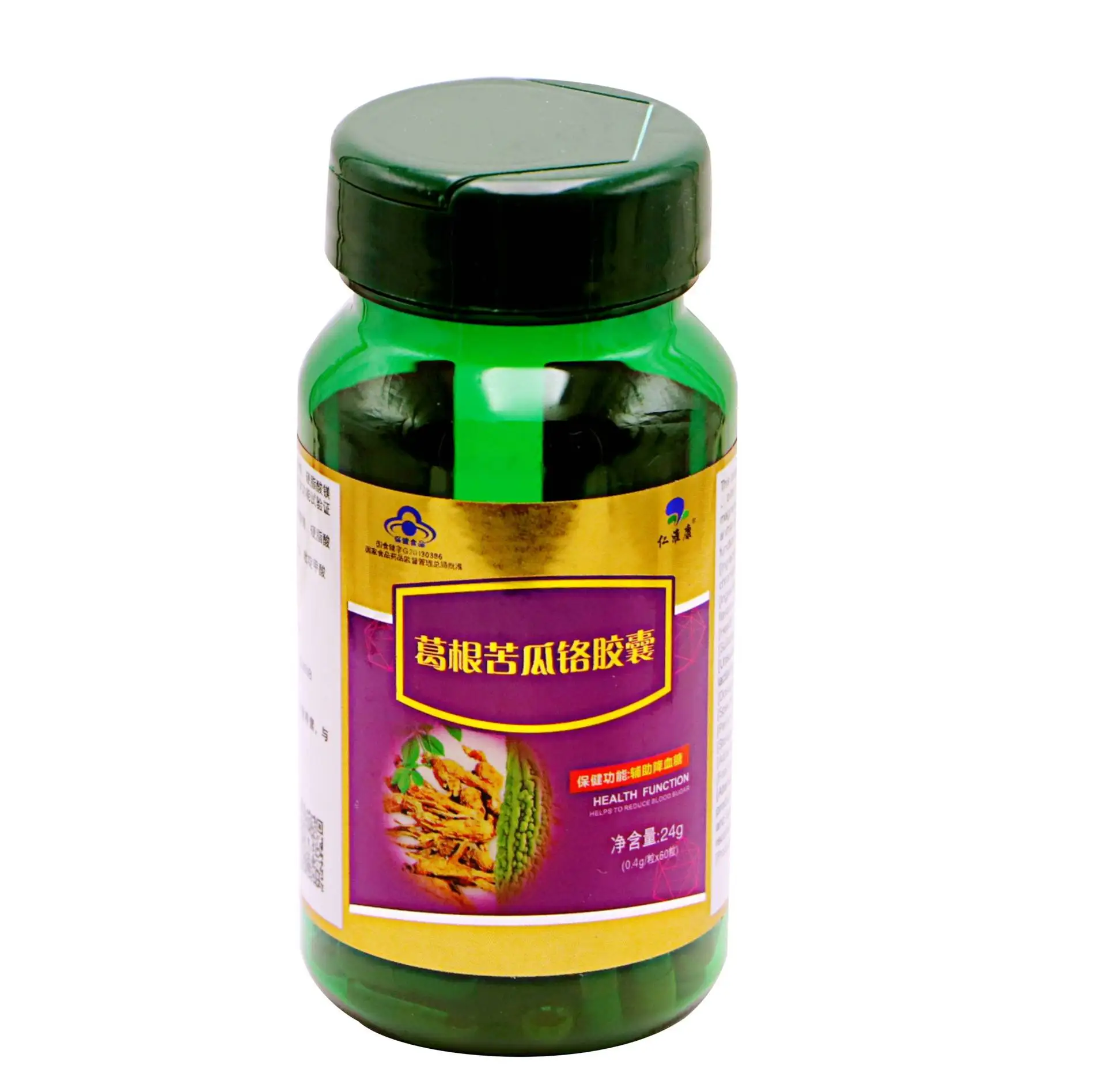 

Renhuaikang Gegen Balsam Pear Chromium Capsule Auxiliary Blood Sugar Lowering Health Care Products People 120 Tablets Oral 24