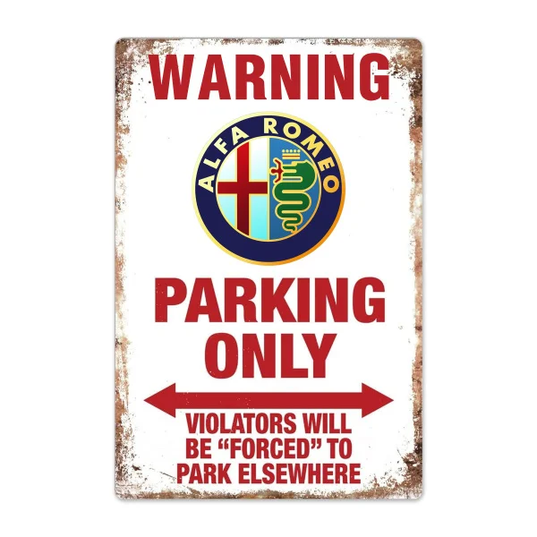

Warning AlfaRomeo Parking Only Vintage Garage Tin Metal Sign Bar Club Cafe Garage Wall Decor Farm Decor Art Gift-8