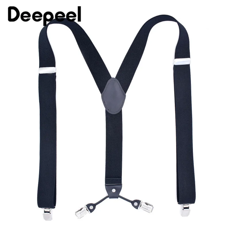 Deepeel 1 шт. 3.5X125cm Для мужчин подтяжки для взрослых 4 клипы ремень многоцветная