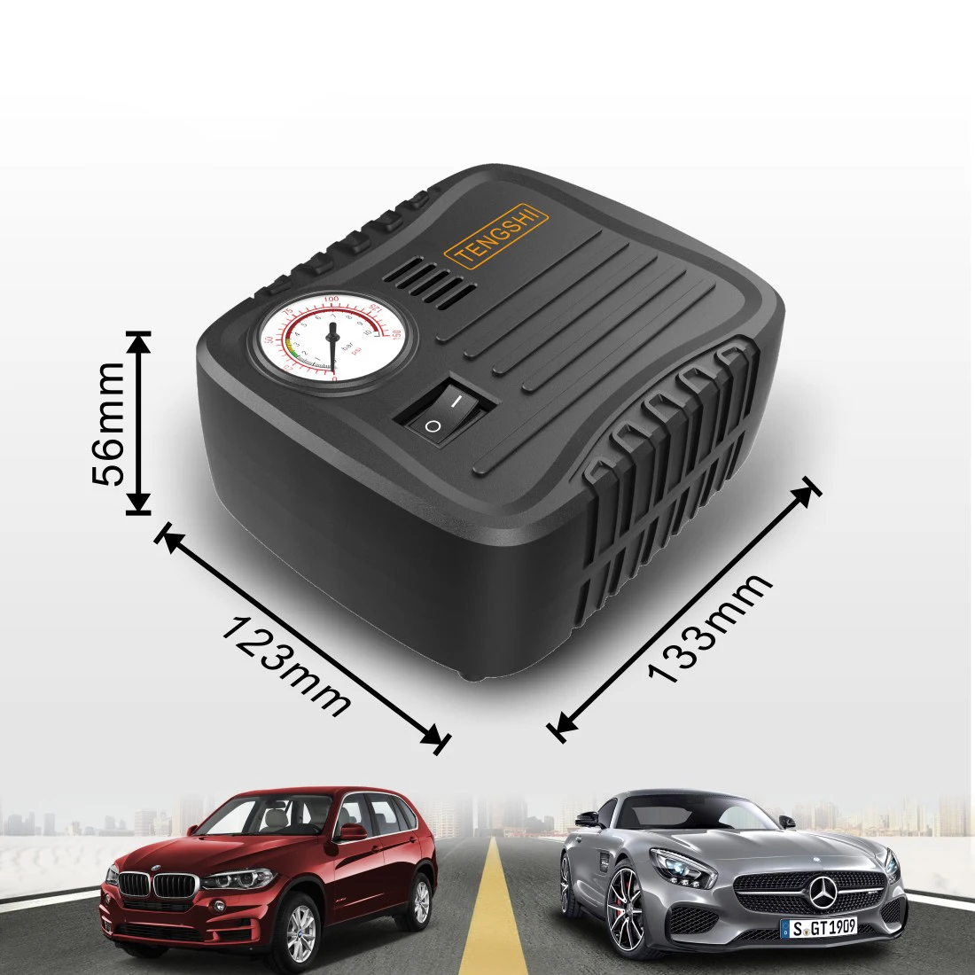 Воздушный компрессор 12 В постоянного тока для автомобилей колес велосипедных