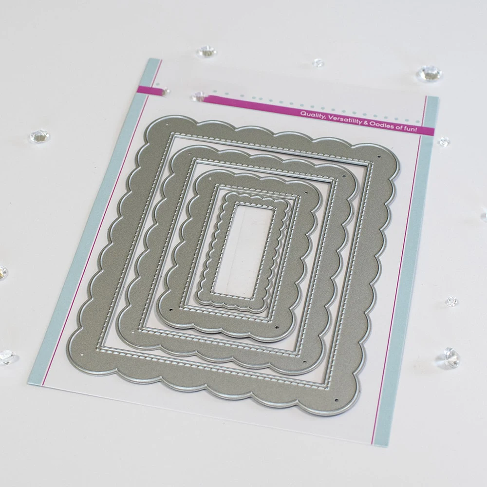 

Scalloped Imperial Frames Metal Cutting Die Scrapbooking DIY Decoration Craft Embossing Stencil Stansmallen Achtergrond