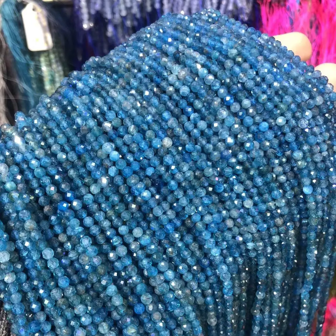 Бусины Из Натурального голубого апатита небольшие граненые россыпью бусины для
