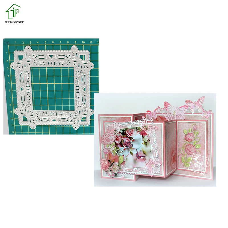 

Рождественский квадратный трафарет с бабочкой, металлический трафарет для «сделай сам», скрапбукинг, декор для фотоальбома, тиснение, бума...