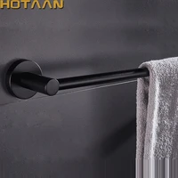 hotaan modern style matte black wall mounted single towel bar bathroom towel hanger shelf bathroom accessories holder