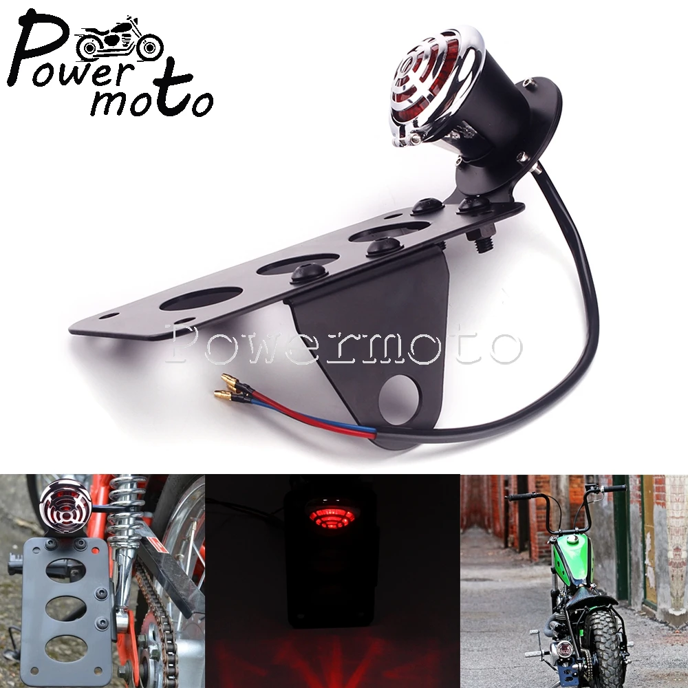 

Светодиодный задний фонарь с боковым креплением, кронштейн для подсветки номерного знака, для Harley Chopper Bobber Sportster Cafe Racer