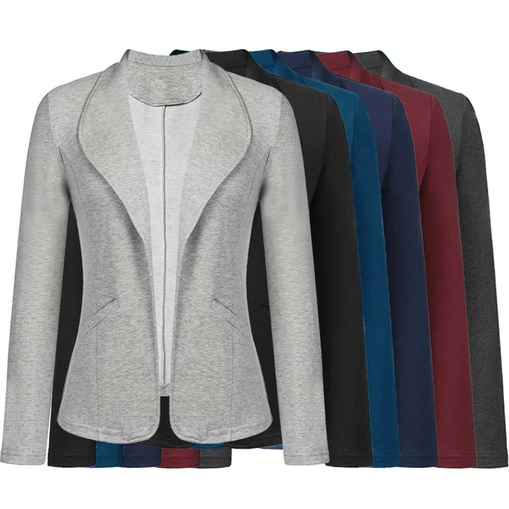 

Vogue Nice Autumn Women's Solid Color Long Sleeve Cardigan Slim Multiple Colour Fashion Blazer Top Casual Formal Wear