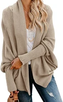 womens kimono bat sleeve knitted loose oversized wrap cardigan spring and autumn leisure commuter lapel stitching office lady