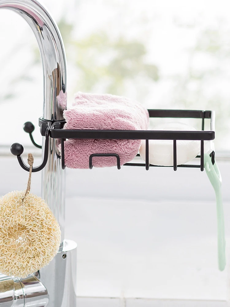 Стойка для кранов Кухонное хранилище полка смесителя из нержавеющей стали губка