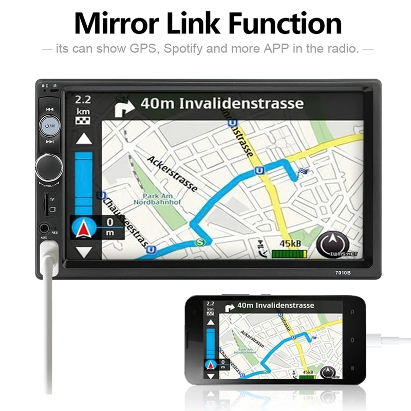 7010B 2 Din автомагнитола 7 дюймов плеер Mp5 контактный экран Bluetooth мультимедийное