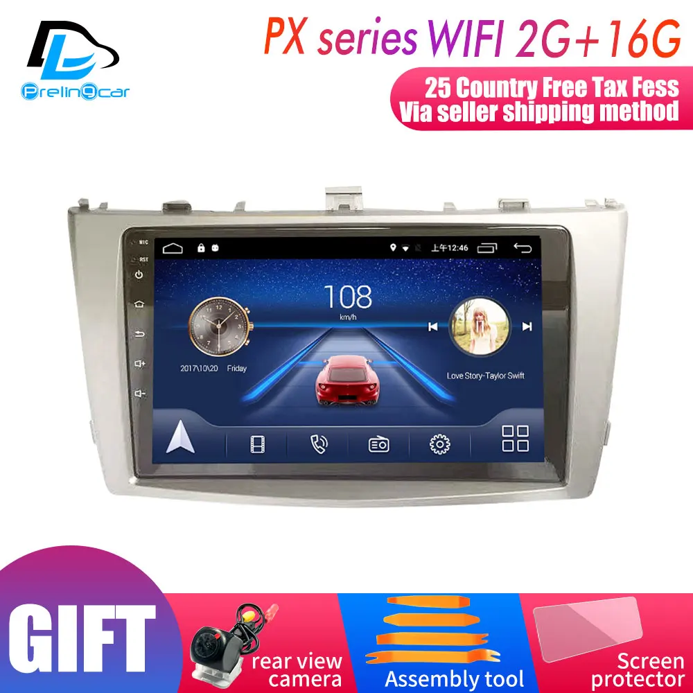 PX player 2G16G 4G LTE Android 9,0 Автомобильный gps Мультимедиа Видео Радио плеер приборная панель для Toyota Avensis 2009-2011 лет Навигация стерео - Цвет: PX player 2G16G