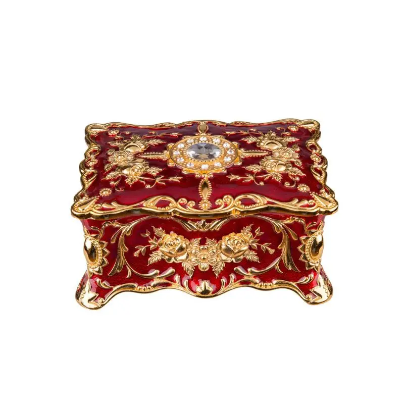 

Vintage Rectangle Trinket Box Jewelry Box Ornate Antique Engraved Box