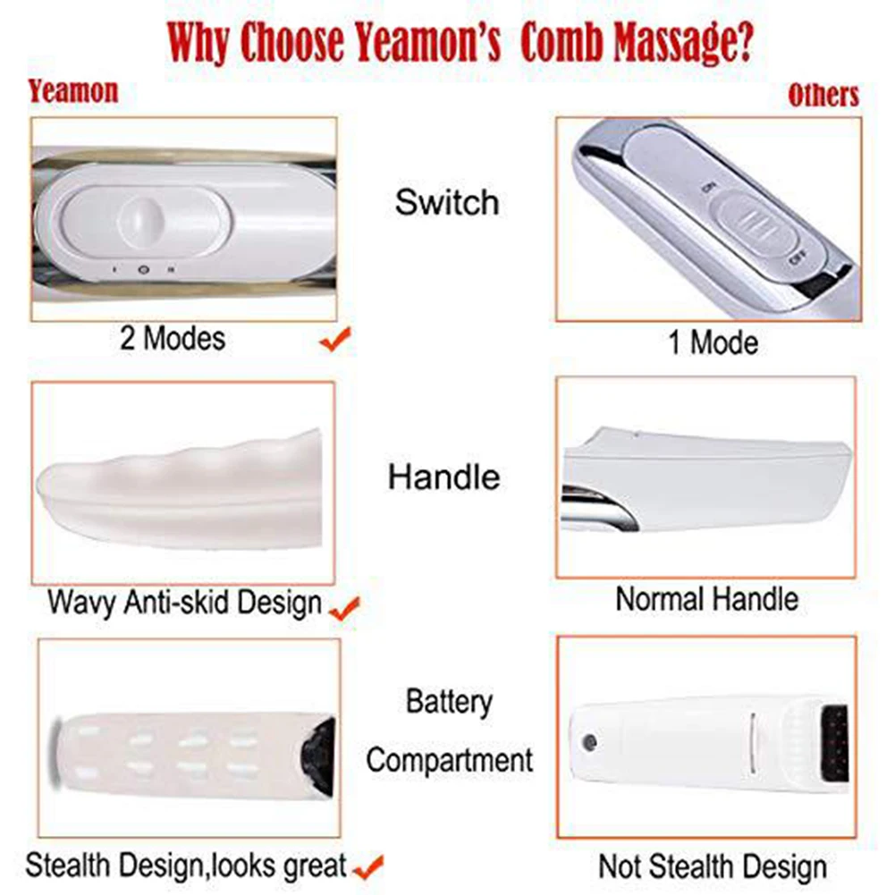 

Anti Hair Loss Electric Massage Comb Vibration Scalp Massager Beauty Care Tool