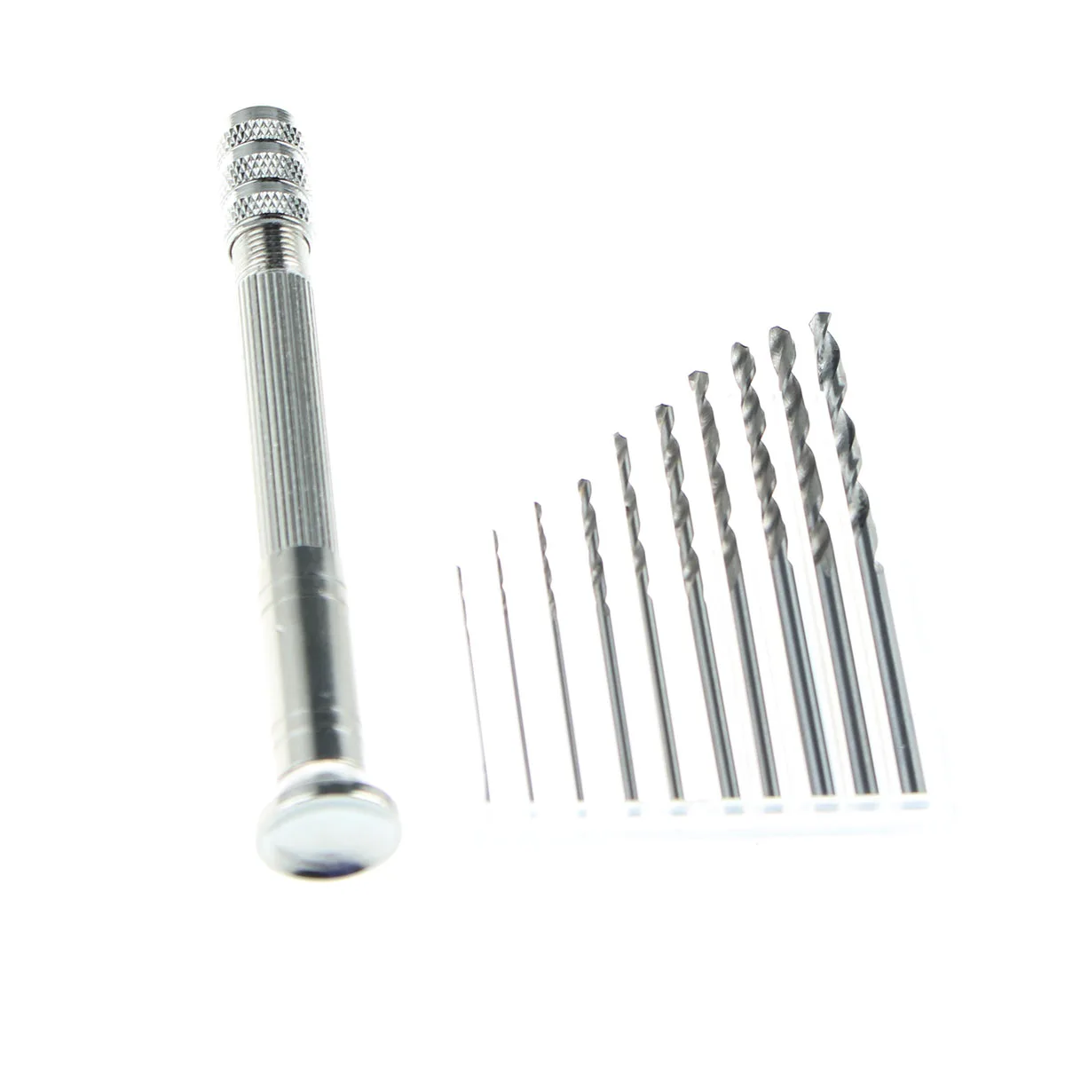 10PC with Hand Drill 10 шт. 0,8 мм-3,0 мм HSS набор сверл для вращающихся инструментов сверление по дереву+ Мини Микро алюминиевая ручная дрель с быстрозажимным патроном - Цвет: 10PC with Hand Drill