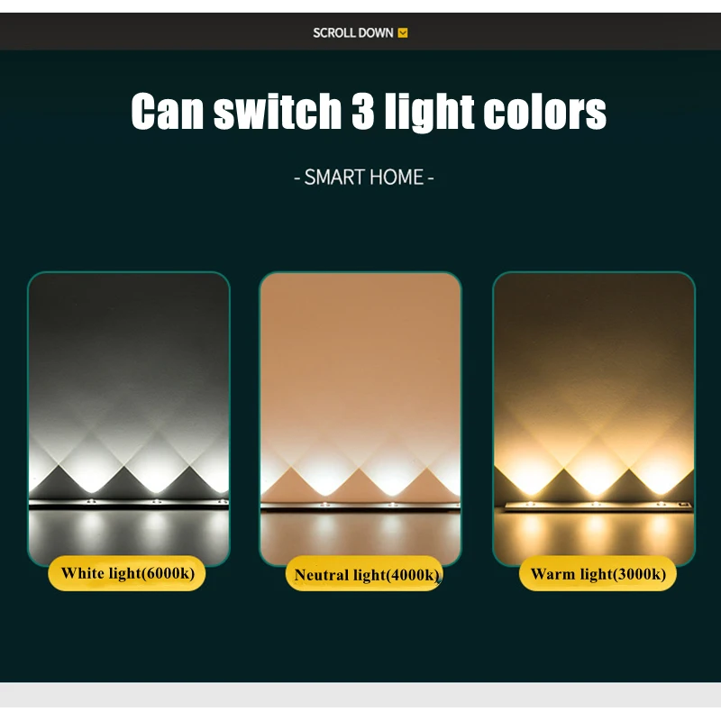 smar motion sensor cabinet lights usb rechargeable night lamp for bedroom kitchen living room table decor lamps led night light free global shipping